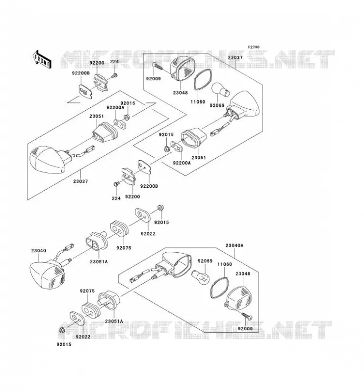CLIGNOTANTS Kawasaki MOTOS 636 2003 NINJA ZX-6R  ZX636-B1H