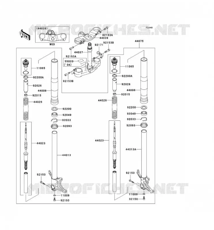 FOURCHE Kawasaki MOTOS 636 2003 NINJA ZX-6R  ZX636-B1H