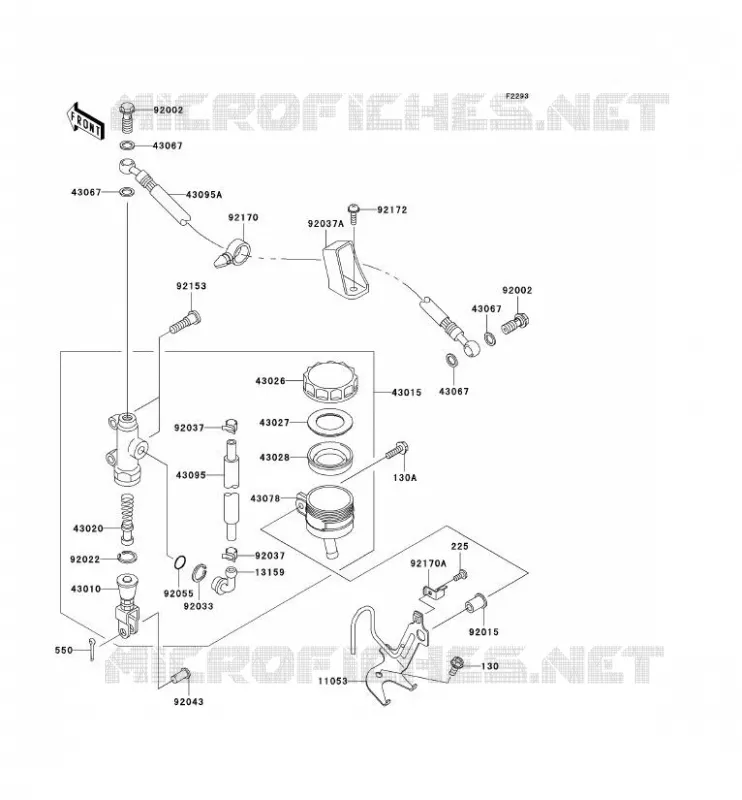 MAITRE CYLINDRE ARRI&Egrave;RE Kawasaki MOTOS 636 2003 NINJA ZX-6R  ZX636-B1H