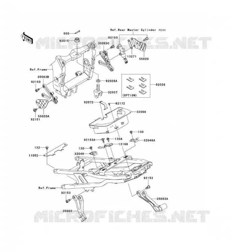 PIECE DE CADRE (COUVERTURE) Kawasaki MOTOS 636 2003 NINJA ZX-6R  ZX636-B1H