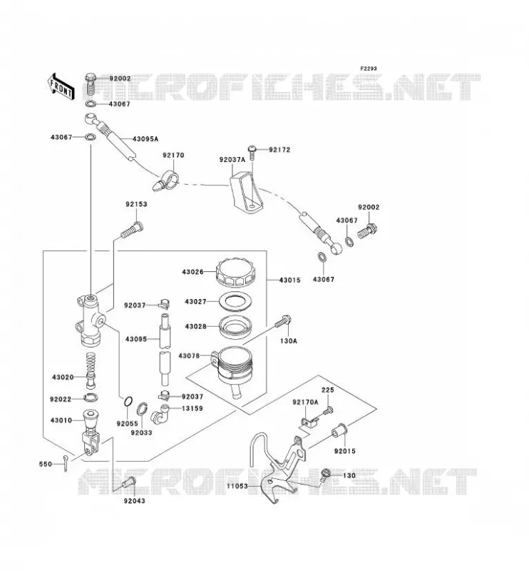 MAITRE CYLINDRE ARRI&Egrave;RE Kawasaki MOTOS 636 2004 NINJA ZX-6R  ZX636-B2