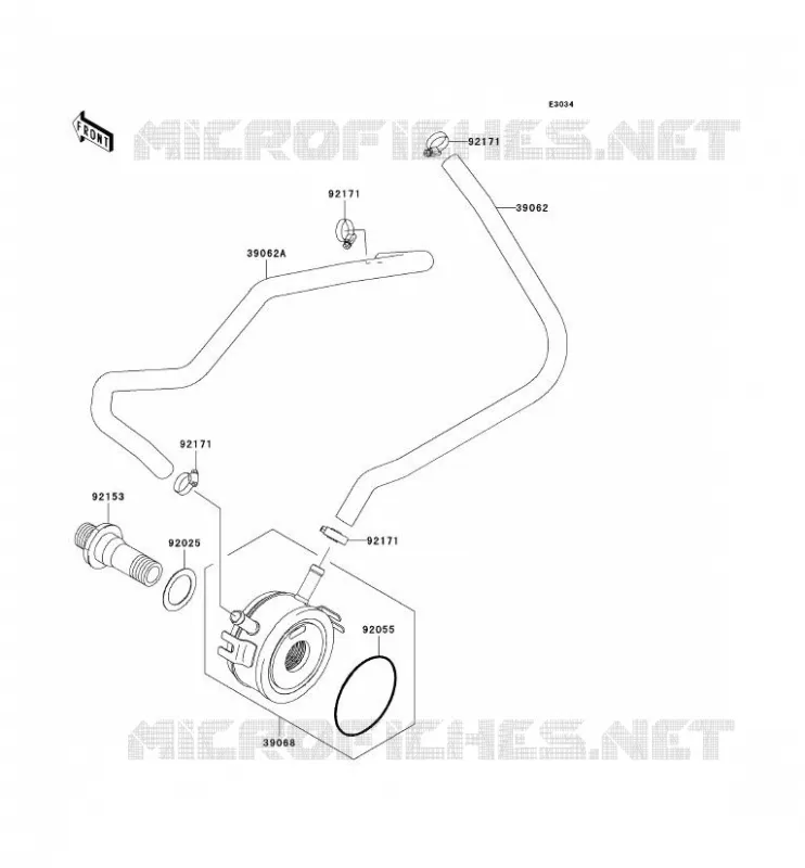 RADIATEUR D'HUILE Kawasaki MOTOS 636 2004 NINJA ZX-6R  ZX636-B2