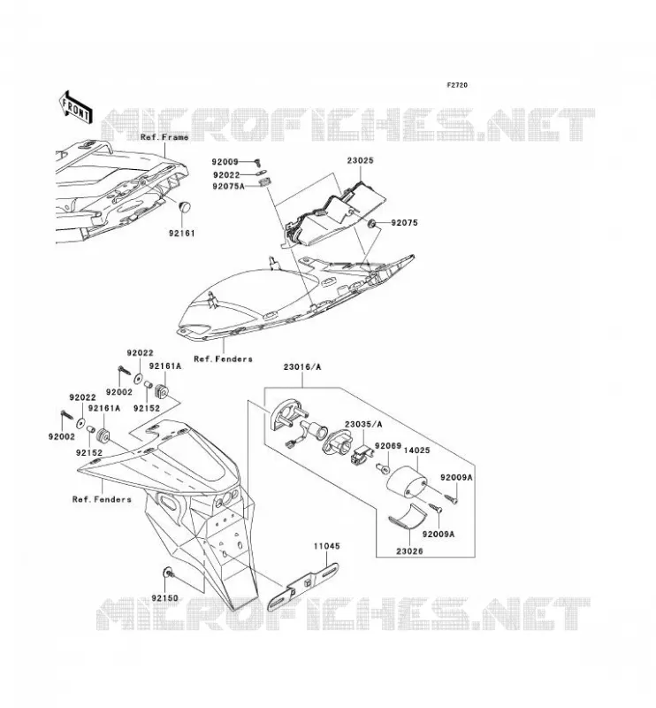 FEUX ARRI&Egrave;RE(S) Kawasaki MOTOS 636 2004 NINJA ZX-6R  ZX636-B2