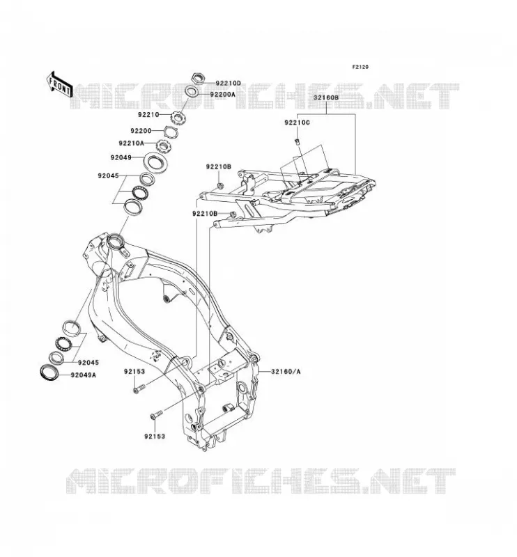 CH&Acirc;SSIS Kawasaki MOTOS 636 2004 NINJA ZX-6R  ZX636-B2