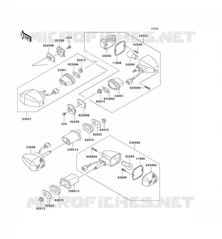 CLIGNOTANTS Kawasaki MOTOS 636 2004 NINJA ZX-6R  ZX636-B2