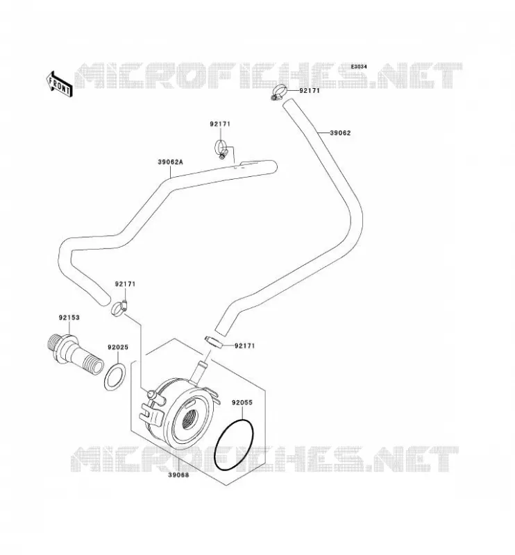 RADIATEUR D'HUILE Kawasaki MOTOS 636 2004 NINJA ZX-6R  ZX636-B2