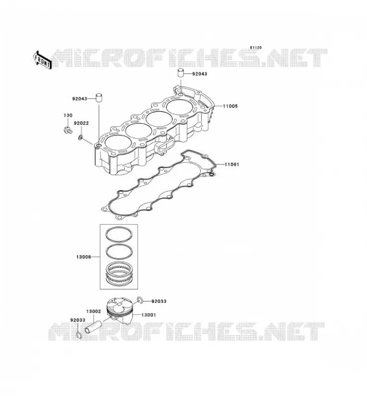 CYLINDRE/PISTON Kawasaki MOTOS 636 2004 NINJA ZX-6R  ZX636-B2H
