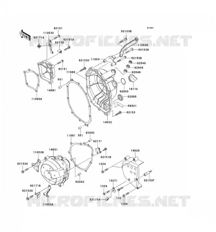 COUVERCLES MOTEUR Kawasaki MOTOS 636 2005 NINJA ZX-6R  ZX636-C1