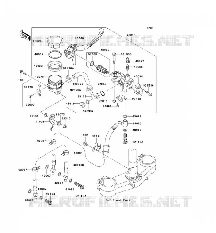 MAITRE CYLINDRE AV Kawasaki MOTOS 636 2005 NINJA ZX-6R  ZX636-C1