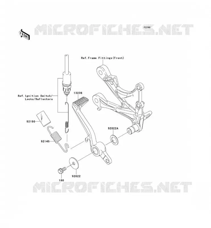 PEDALE DE FREIN/TORQUE LINK Kawasaki MOTOS 636 2005 NINJA ZX-6R  ZX636-C1