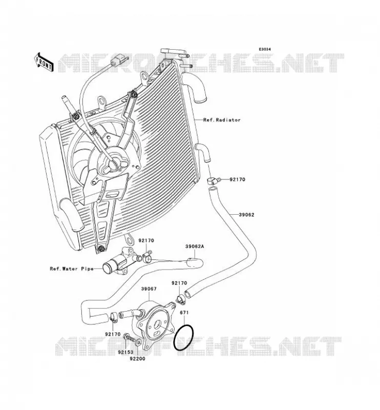 RADIATEUR D'HUILE Kawasaki MOTOS 636 2005 NINJA ZX-6R  ZX636-C1H