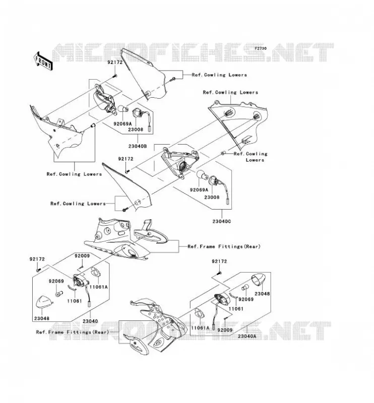 CLIGNOTANTS Kawasaki MOTOS 636 2005 NINJA ZX-6R  ZX636-C1H