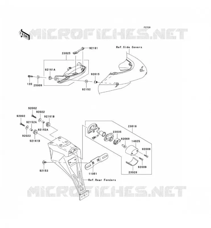 FEUX ARRI&Egrave;RE(S) Kawasaki MOTOS 636 2006 NINJA ZX-6R  ZX636C6F
