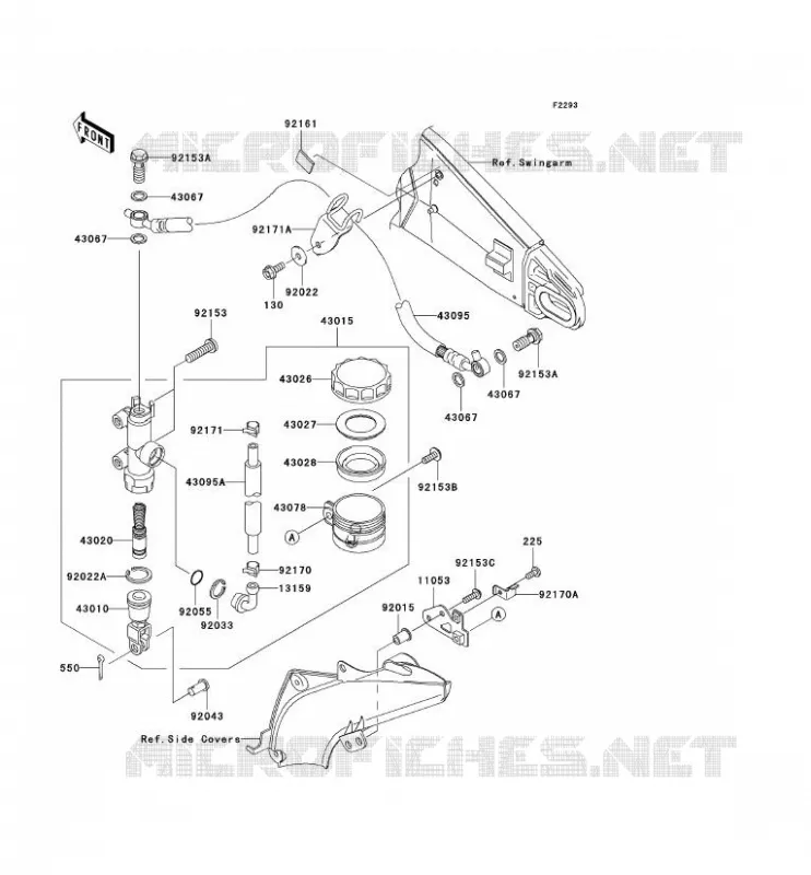 MAITRE CYLINDRE ARRI&Egrave;RE Kawasaki MOTOS 636 2006 NINJA ZX-6R  ZX636C6F