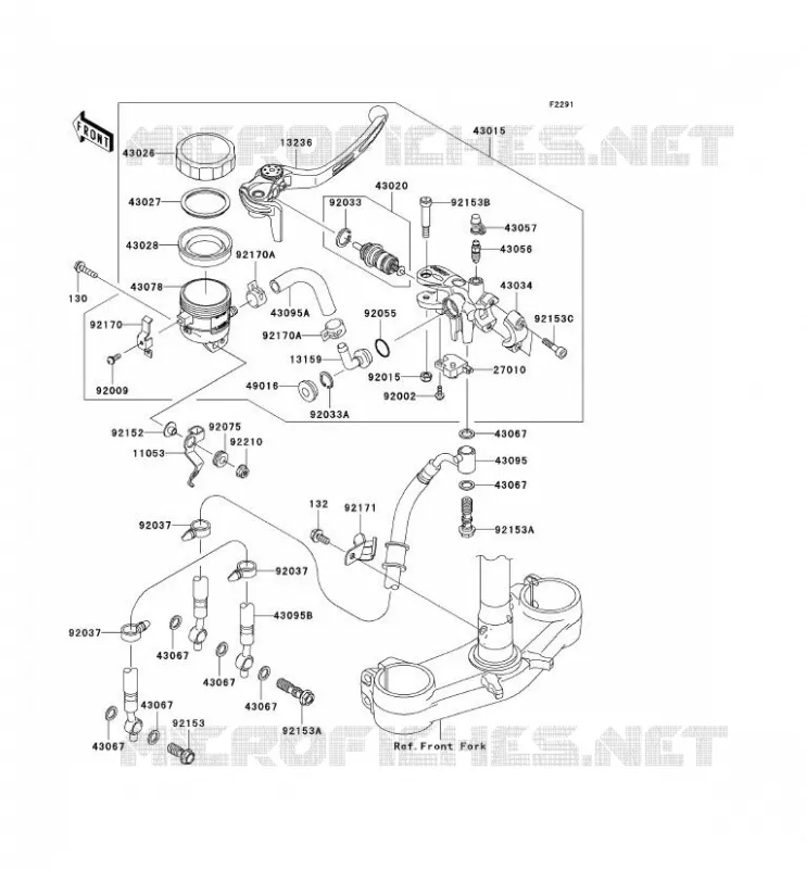 MAITRE CYLINDRE AV Kawasaki MOTOS 636 2006 NINJA ZX-6R  ZX636C6F