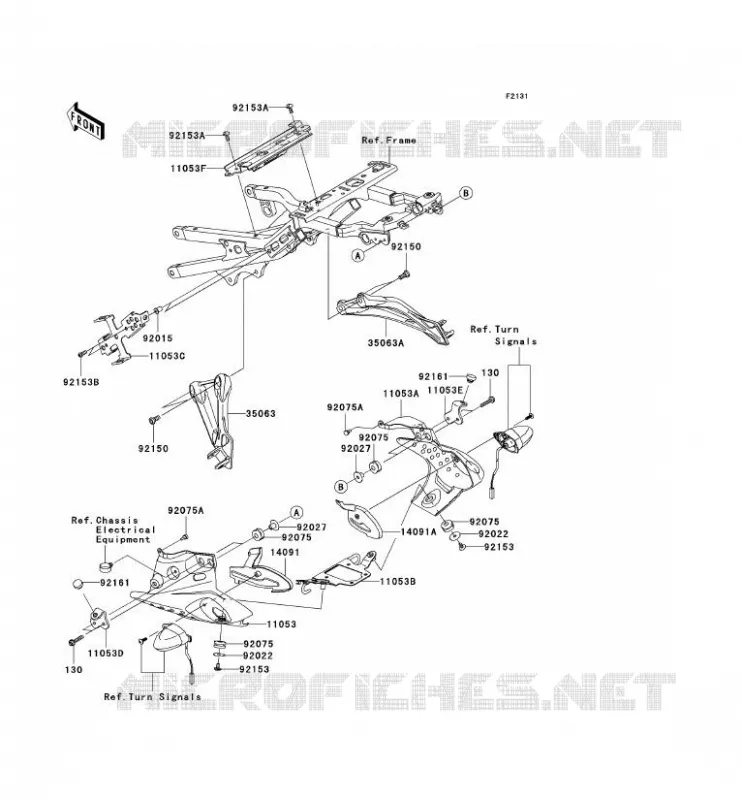 PIECE DE CADRE (COUVERTURE) Kawasaki MOTOS 636 2006 NINJA ZX-6R  ZX636C6F