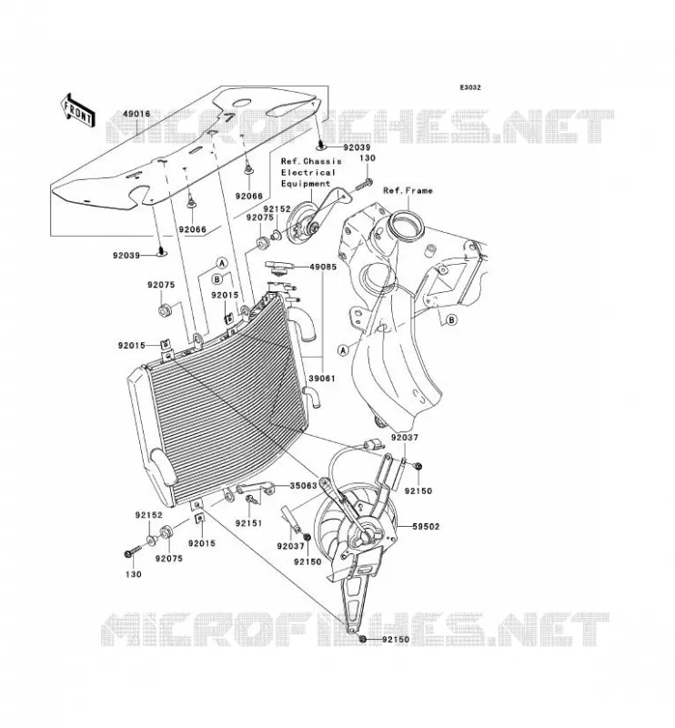 RADIATEUR Kawasaki MOTOS 636 2006 NINJA ZX-6R  ZX636C6F