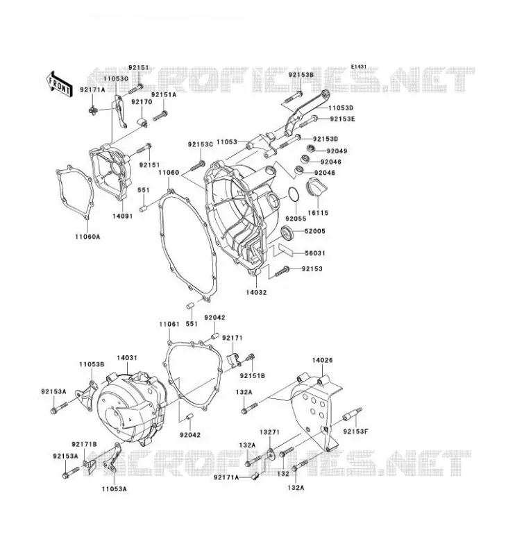 COUVERCLES MOTEUR Kawasaki MOTOS 636 2006 NINJA ZX-6R  ZX636C6F