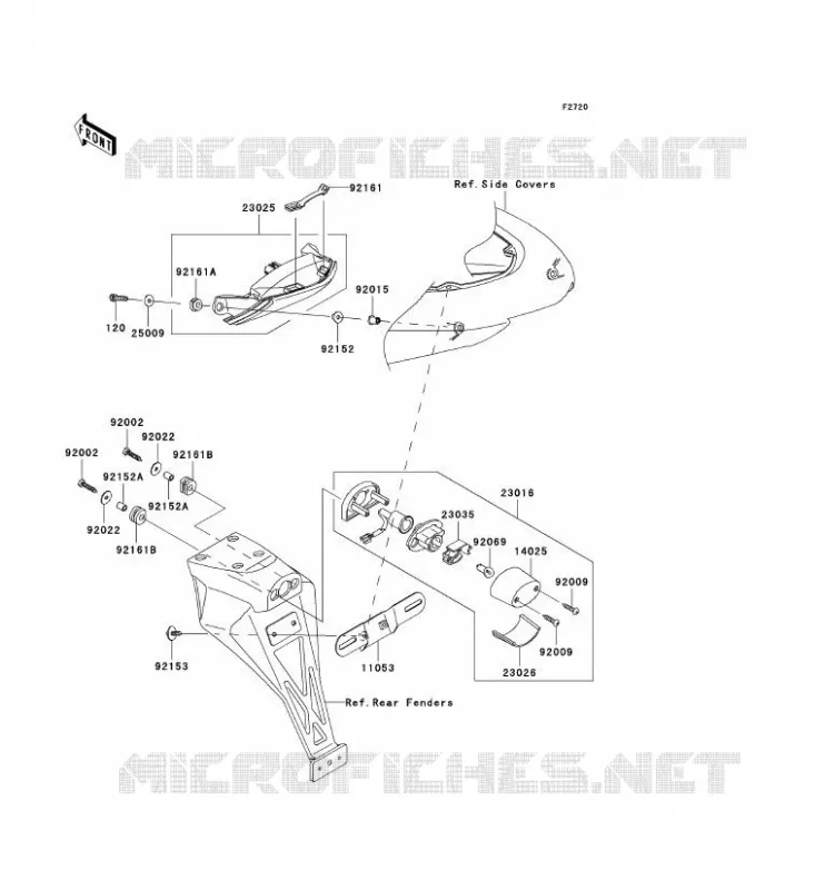 FEUX ARRI&Egrave;RE(S) Kawasaki MOTOS 636 2006 NINJA ZX-6R  ZX636C6F