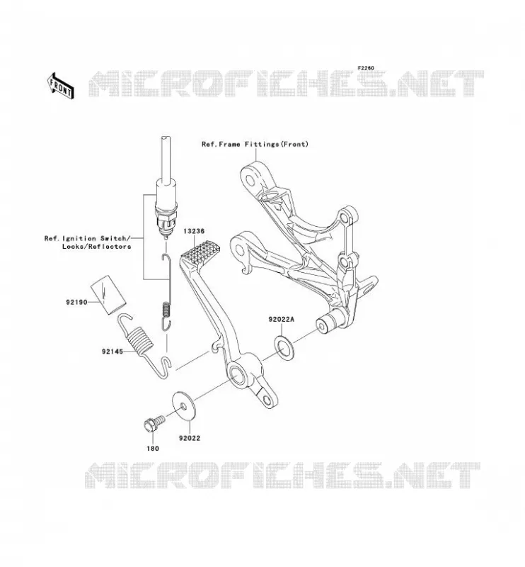 PEDALE DE FREIN/TORQUE LINK Kawasaki MOTOS 636 2006 NINJA ZX-6R  ZX636C6F