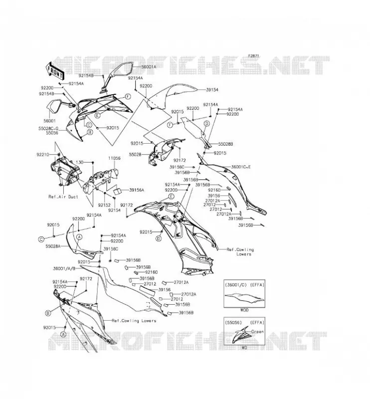 CARENAGE Kawasaki MOTOS 636 2013 NINJA ZX-6R  ZX636EDF