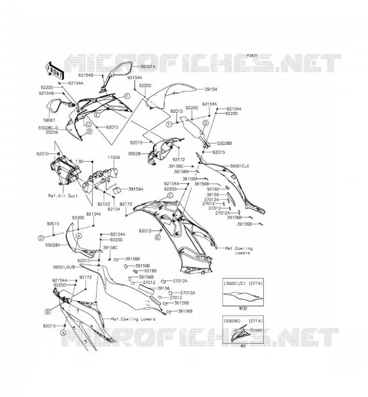 CARENAGE Kawasaki MOTOS 636 2013 NINJA ZX-6R  ZX636EDF