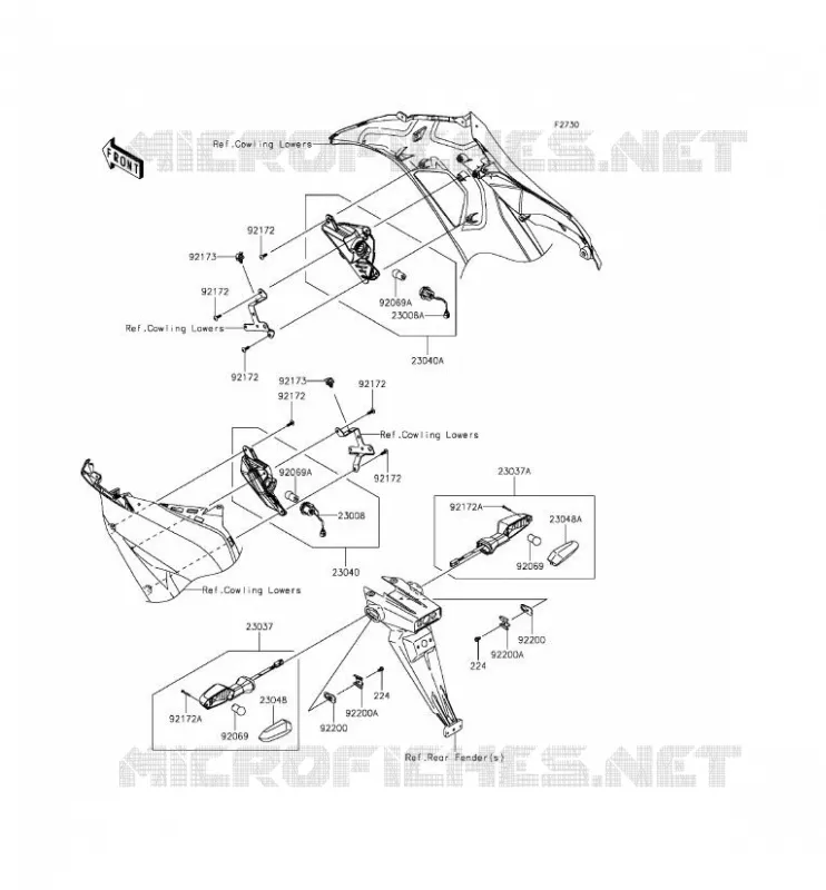 CLIGNOTANTS Kawasaki MOTOS 636 2013 NINJA ZX-6R  ZX636EDF