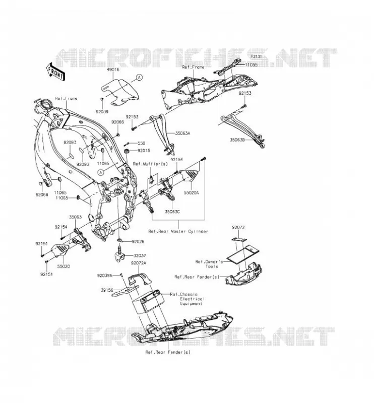 PIECE DE CADRE (COUVERTURE) Kawasaki MOTOS 636 2013 NINJA ZX-6R  ZX636EDF