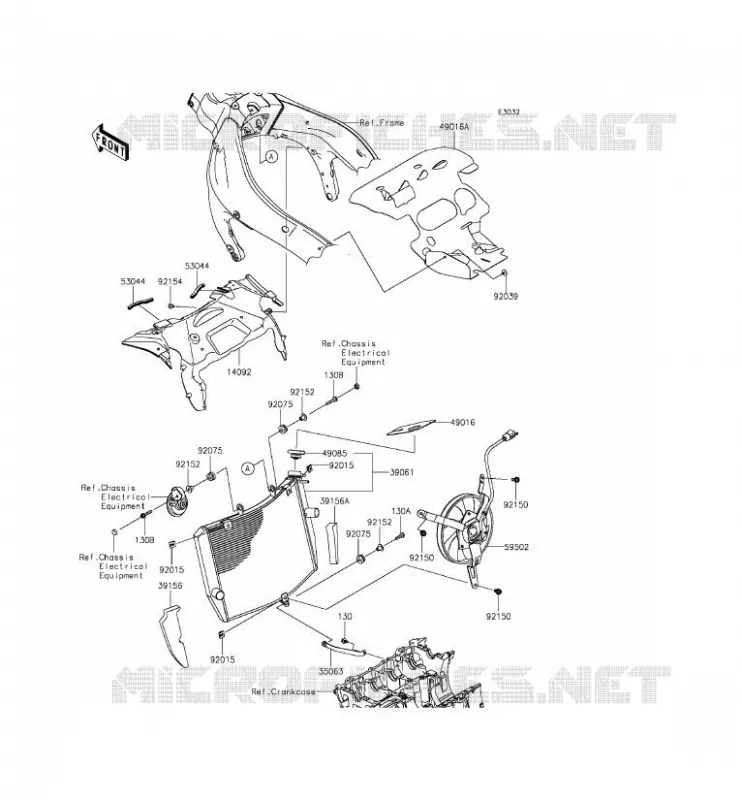 RADIATEUR Kawasaki MOTOS 636 2013 NINJA ZX-6R  ZX636EDF