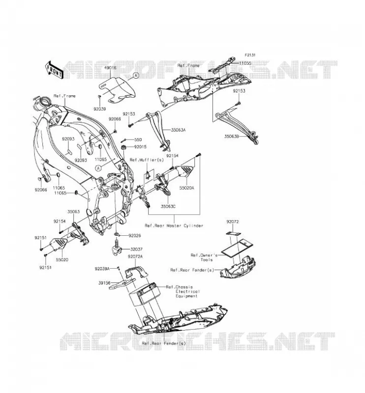 PIECE DE CADRE (COUVERTURE) Kawasaki MOTOS 636 2014 NINJA ZX-6R  ZX636EEF