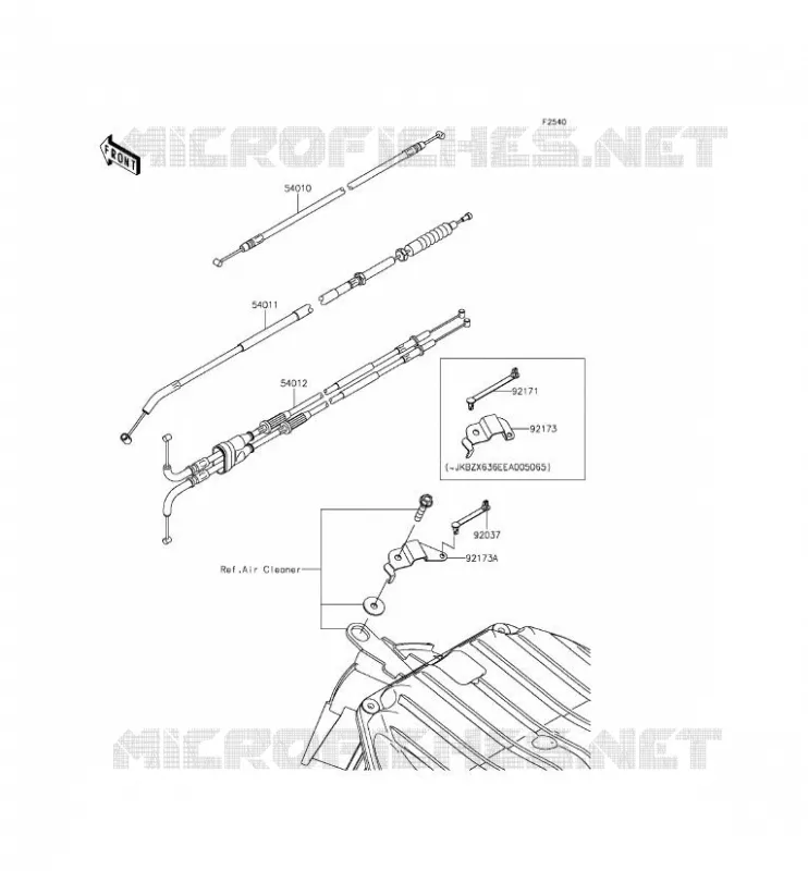 CABLES Kawasaki MOTOS 636 2014 NINJA ZX-6R  ZX636EEF