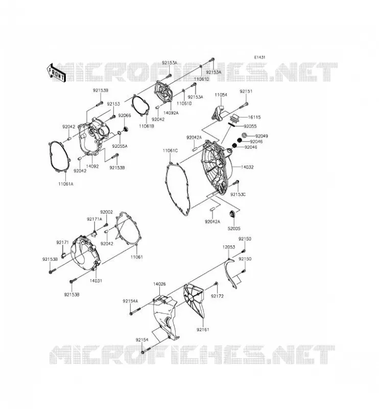 COUVERCLES MOTEUR Kawasaki MOTOS 636 2014 NINJA ZX-6R  ZX636EEF