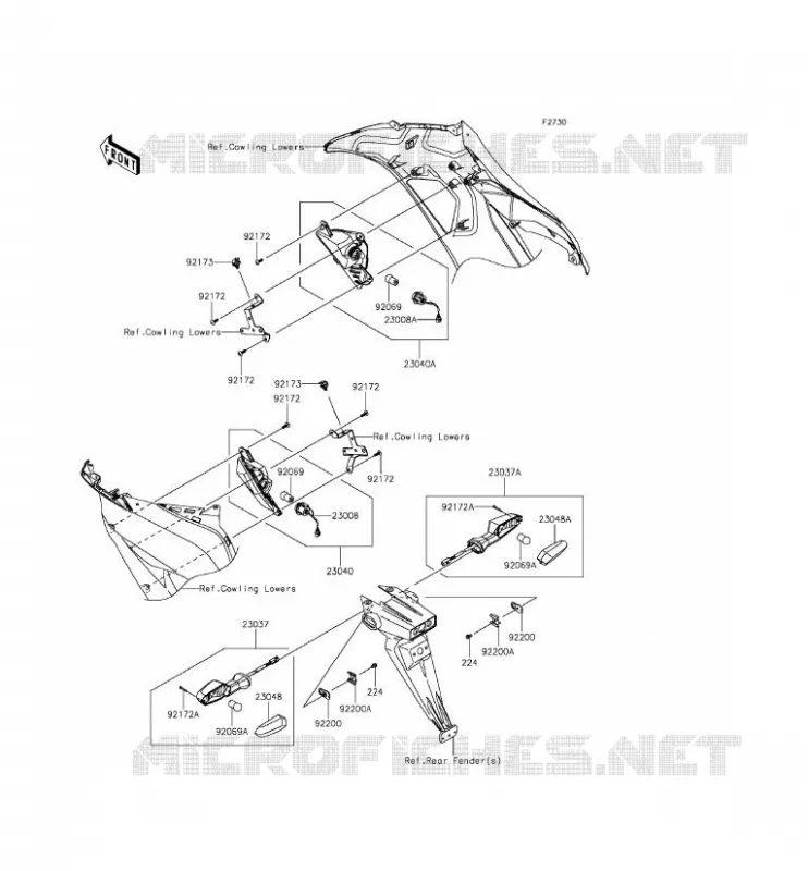 CLIGNOTANTS Kawasaki MOTOS 636 2014 NINJA ZX-6R  ZX636EEF