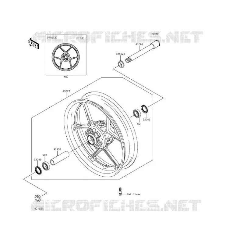 ROUE AVANT Kawasaki MOTOS 636 2014 NINJA ZX-6R  ZX636EEF