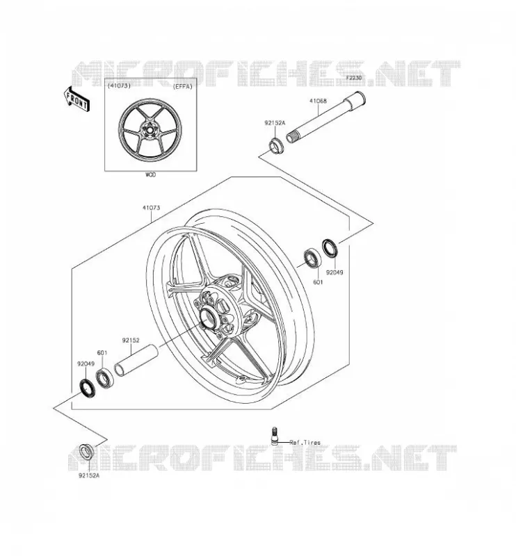 ROUE AVANT Kawasaki MOTOS 636 2014 NINJA ZX-6R  ZX636EEF
