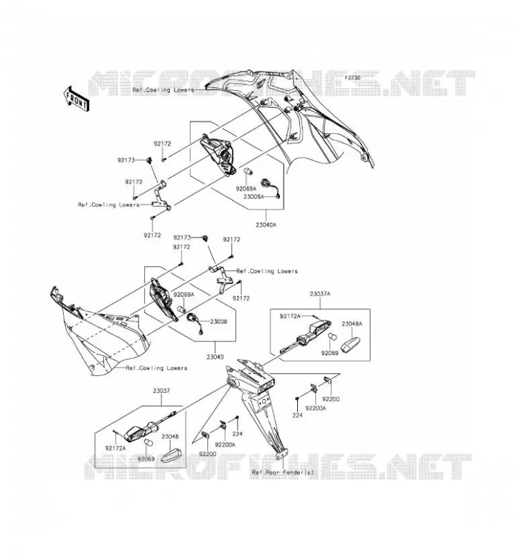 CLIGNOTANTS Kawasaki MOTOS 636 2015 NINJA ZX-6R  ZX636EFF