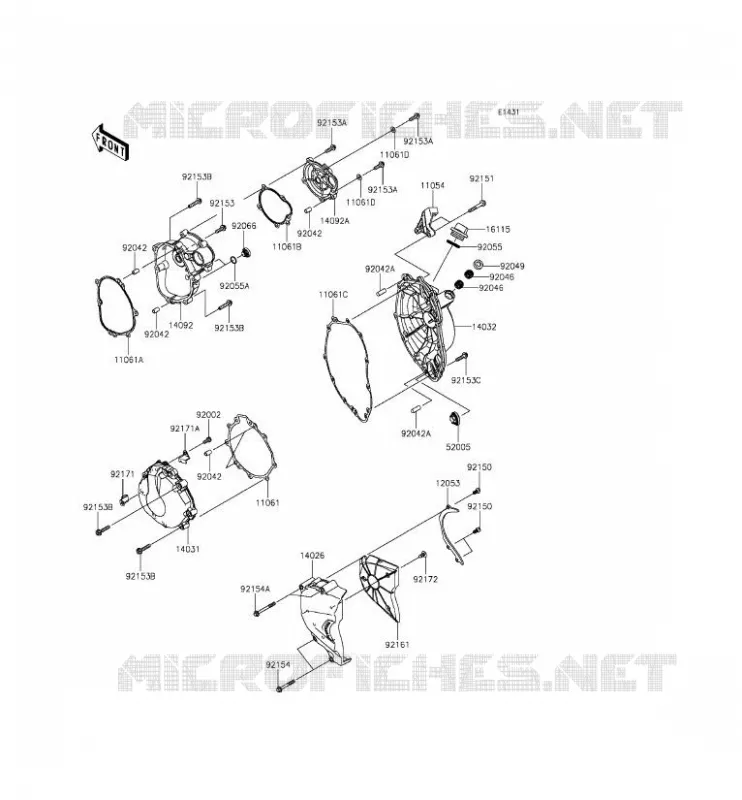 COUVERCLES MOTEUR Kawasaki MOTOS 636 2015 NINJA ZX-6R  ZX636EFF
