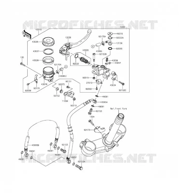 MAITRE CYLINDRE AV Kawasaki MOTOS 636 2015 NINJA ZX-6R  ZX636EFF