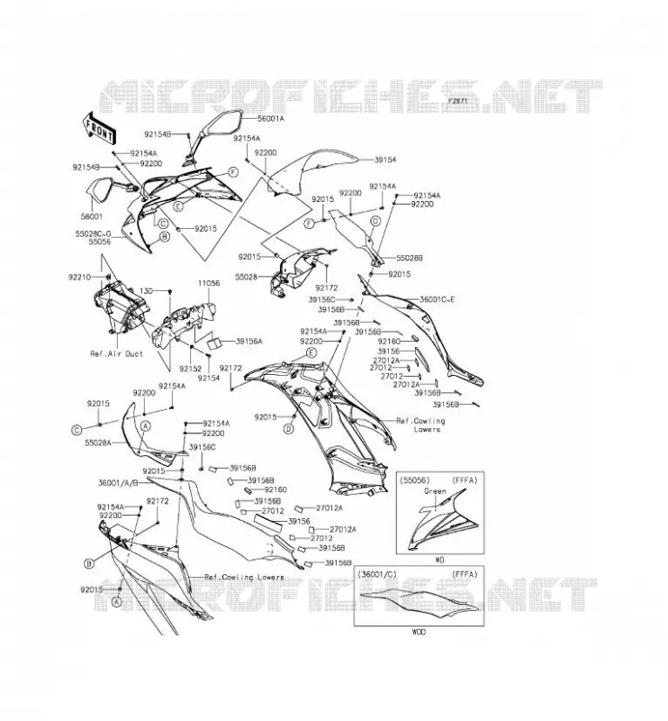 CARENAGE Kawasaki MOTOS 636 2013 NINJA ZX-6R ABS  ZX636FDF