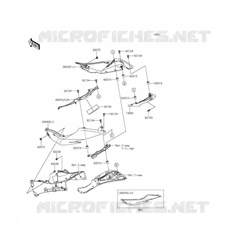 CACHE LAT&Eacute;RAL Kawasaki MOTOS 636 2013 NINJA ZX-6R ABS  ZX636FDF
