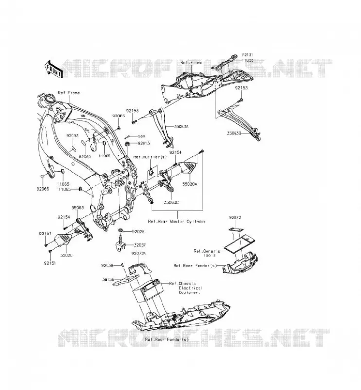 PIECE DE CADRE (COUVERTURE) Kawasaki MOTOS 636 2013 NINJA ZX-6R ABS  ZX636FDF