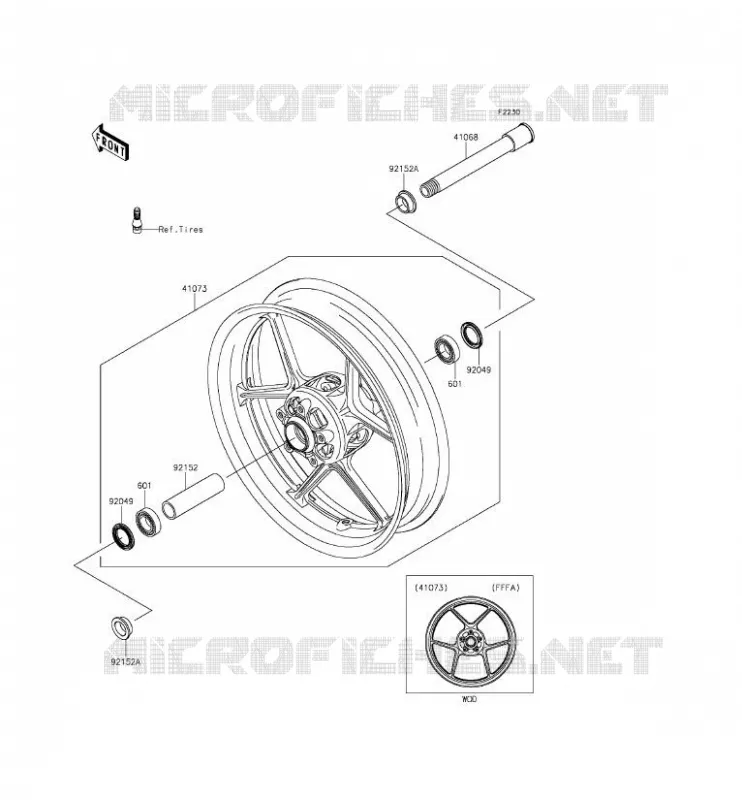 ROUE AVANT Kawasaki MOTOS 636 2013 NINJA ZX-6R ABS  ZX636FDF