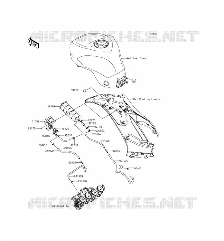 SYSTEME D'EVAPORATION CARBURANT(CA) Kawasaki MOTOS 636 2013 NINJA ZX-6R ABS  ZX636FDF