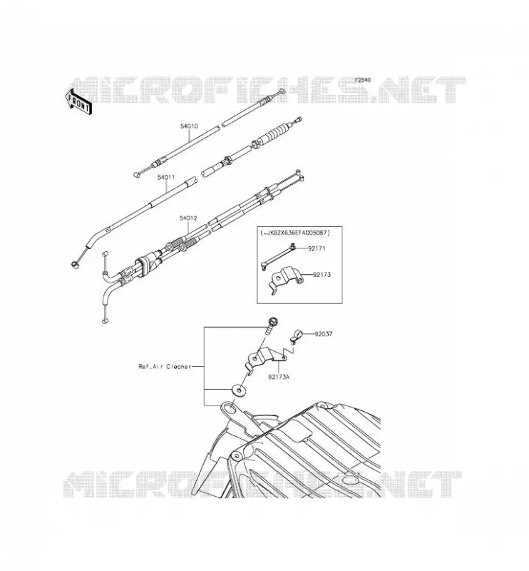 CABLES Kawasaki MOTOS 636 2014 NINJA ZX-6R ABS  ZX636FEF
