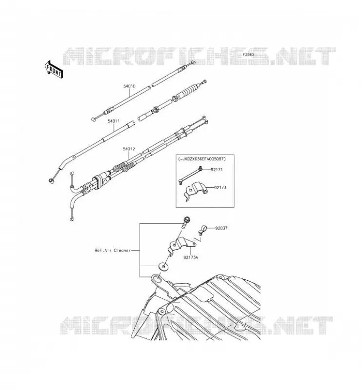 CABLES Kawasaki MOTOS 636 2014 NINJA ZX-6R ABS  ZX636FEF