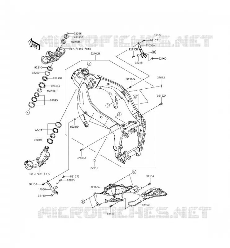 CH&Acirc;SSIS Kawasaki MOTOS 636 2014 NINJA ZX-6R ABS  ZX636FEF