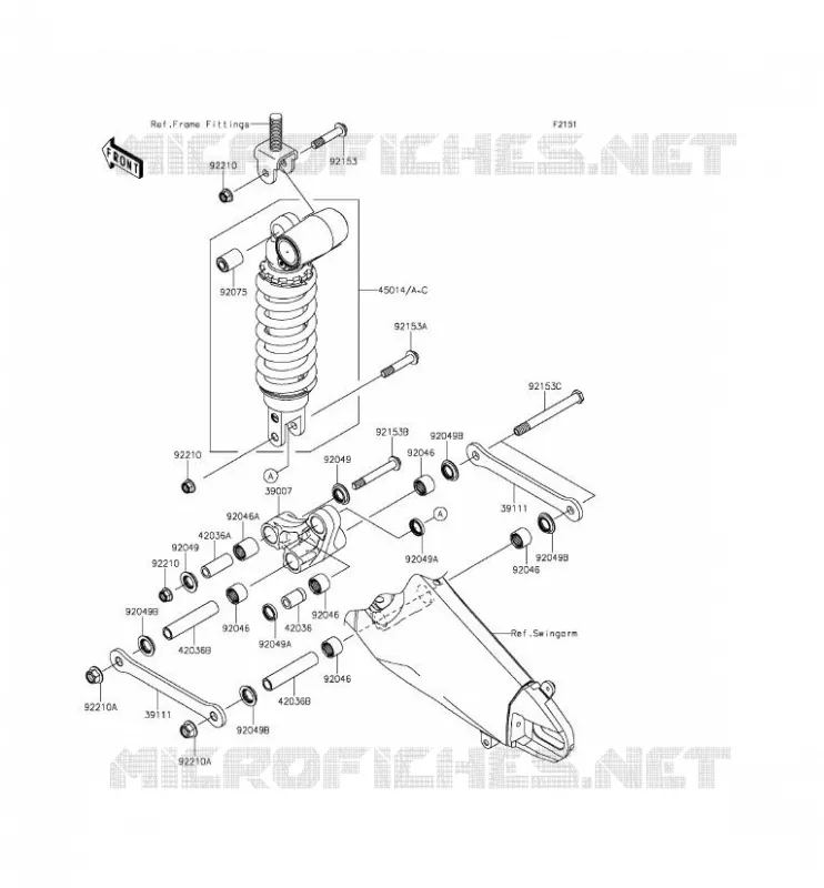 SUSPENSION/AMORTISSEUR Kawasaki MOTOS 636 2014 NINJA ZX-6R ABS  ZX636FEF
