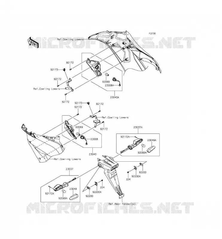 CLIGNOTANTS Kawasaki MOTOS 636 2014 NINJA ZX-6R ABS  ZX636FEF