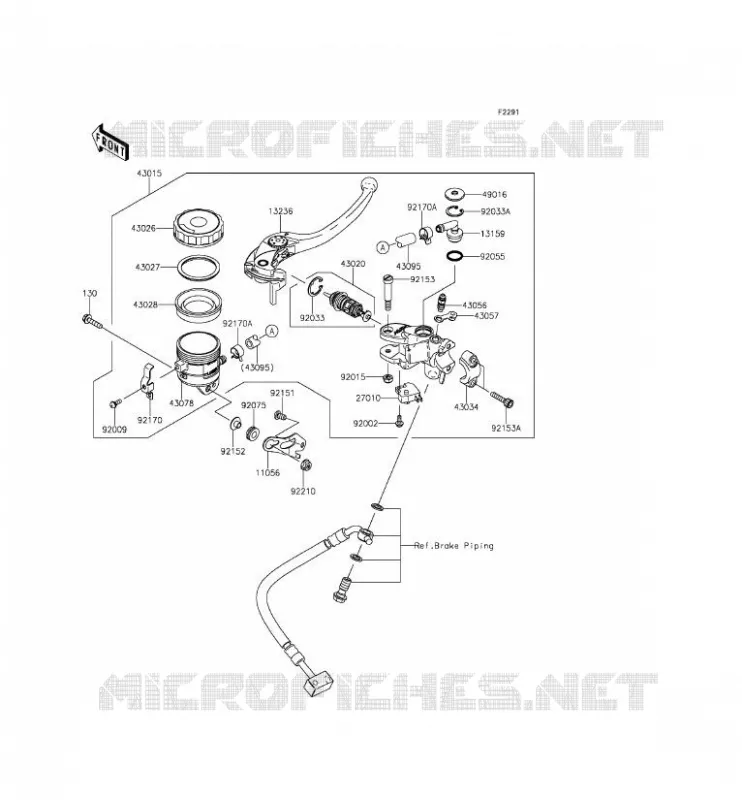 MAITRE CYLINDRE AV Kawasaki MOTOS 636 2014 NINJA ZX-6R ABS  ZX636FEF