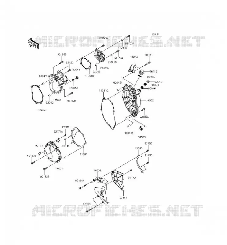COUVERCLES MOTEUR Kawasaki MOTOS 636 2014 NINJA ZX-6R ABS  ZX636FEF